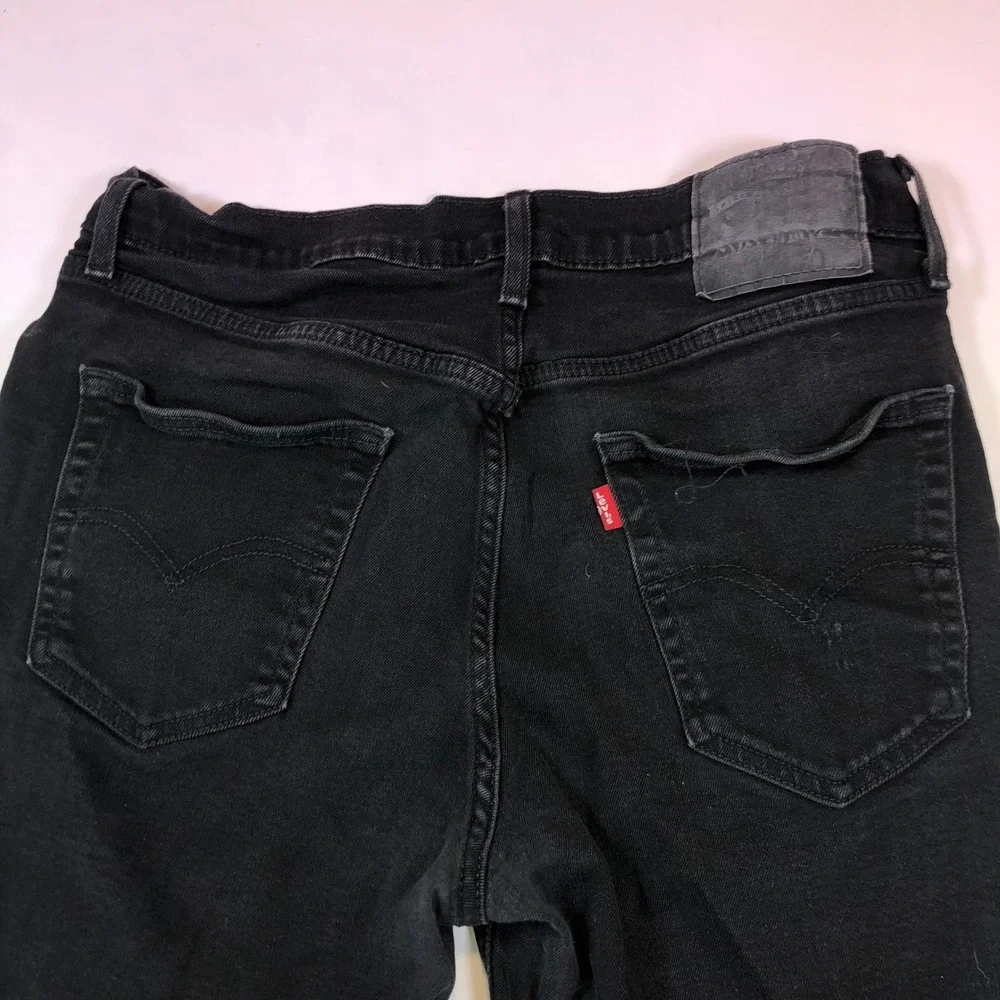Levis 510 Skinny Fit Jeans Mens 31x24 Black Raw Hem WaterLess Denim 05510-0722